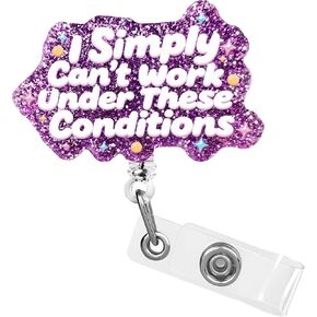 Funny Badge Reel Retractable for ID Name Tag, Please Be Patient with Me, Cute Badge Holder with Retractable Alligator Clip for Nurse, Doctor, Nursing Student, Hr, Office Workers