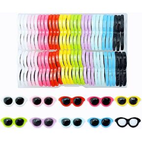 FAZHBARY 60 PCS Resin Sunglasses Colorful Flatback Mini Sunglasses Resin Embellishments for Crafts Accessories