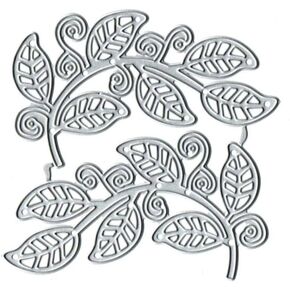 1Pc Silver Leaves Branch Metal Cutting Dies Flower Leaf Cut Dies Mold Scrapbooking Stencil DIY Embossing Craft Die Cut Card Making，Scrapbooking