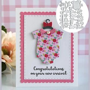Baby Clothes Frame Metal Die Cuts, Baby Clothes Frame Metal Cutting Dies Cut Stencils Card Paper Craft DIY Template Metal Cutting Dies Album Embossing Paper Dies for Card Making Scrapbooking