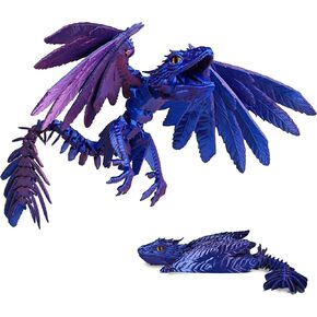 Feathered Wyvern Dragon, 3D Printed Dragon with Wings Articulated Dragons, Fidget Dragons 3D Printed Toys Desktop Pet 3D Printing Animals Toy