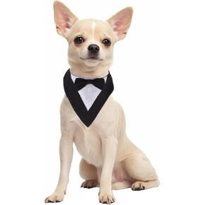 Dog Tuxedo, Dog Formal Outfit, Dog Wedding Outfit, Dog Wedding Tux with Bowtie and Adjustable Magic Tapes for Dogs, X-Large, Black