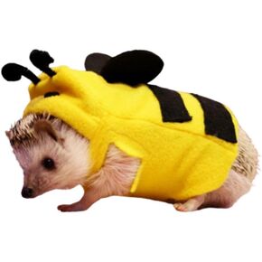 Hedgehog Costume Bee Clothes for Hedgehogs Small Animal Apparel Polar Fleece Handmade Hedgehog Hoodie Dress Up Accessories Outfit for Cosplay Halloween Christmas Party Pet Supplies (M(400-500g))