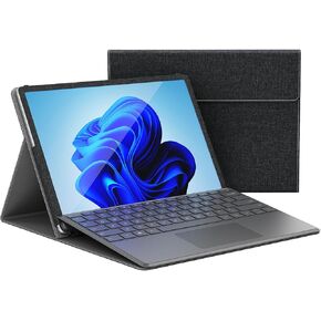 Case Cover for Microsoft Surface Pro 12 2-in-1 Laptop/Tablet (2025) Protective Bag Sleeve (Model: 2110) PU Shell Accessories Multi-Angle Kickstand (Black)