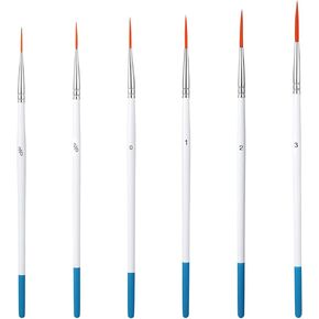 Pinstriping Brushes，6Pcs Paint Brushes for Acrylic Painting Fine Tip Paint Brush Pinstriping Brushes for Detail Painting Needle Point Watercolor Nail Art,Script,Oil Models