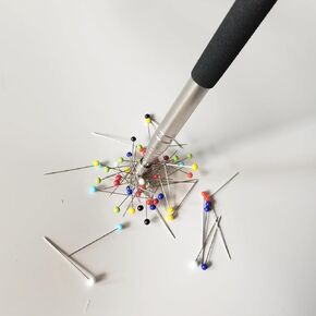 Bequilter Needle Stick and Pin Retriever Telescoping Magnetic Pickup Tool Extends to 39"