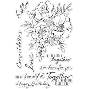 Hero Arts CM421 Clear Stamps, Togetherness Flower Bouquet