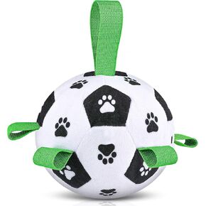 QDAN Interactive Dog Toys, Dog Soccer Ball with Straps, Dog Toys to Keep Them Busy, Remote Control, Jumping Balls with Recording and Music Modes for Small Medium Large Pet