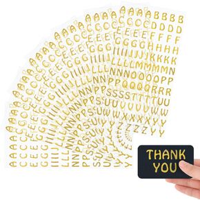 7 Sheets Gold Letter Stickers Self Adhesive Alphabet Stickers Small Glitter Sticker Letters for DIY Craft Art Scrapbooks Notebook Greeting Cards Graduation Cap Decor