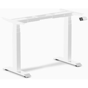 Dual Mini Electric Standing Desk Frame – Compact Height Adjustable Sit Stand Base with Dual Motors, Steel Frame, Memory Settings for Home Office & Small Spaces (Space Gray)