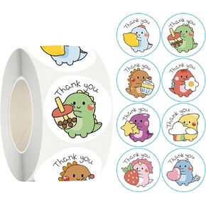 Cute Animals Thank You Stickers,500 Self-Adhesive & Waterproof Stickers with Beautiful Design,Sealing Sticker for Small Business,Strong and Durable,1in
