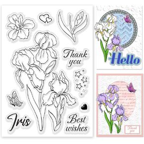 ORIGACH Lotus Flower Clear Stamps, Floral Silicone Transparent Reusable Stamps for Making Cards, DIY Scrapbooking, Photo Album Decoration, 6.3x4.3inch