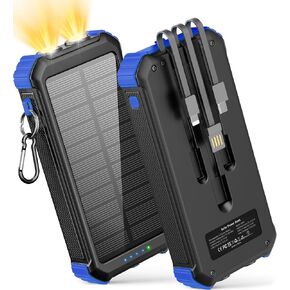 Solar Charger Power Bank, 45800mAh Portable Phone Charger with USB C in/Output, 5V3.1A QC 3.0 Fast Charging for Cellphone, External Battery Pack Compatible with iPhone Samsung Google etc