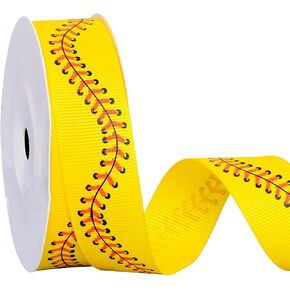 Yama Softball Ribbon ، 7/8 بوصة 10 ياردة ، شريط Grosgrain الرياضي للحرف اليدوية أقواس الهدايا تزيين حفلة