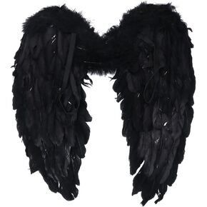 Sewroro 1pc Angel Wing Black Angel Wing Party Cosplay Costumes for Christmas Halloween Carnival Party