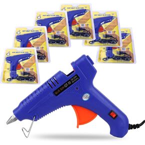 6 Pcs 100W Full Size Hot Glue Gun Kit, Heavy Duty Hot Glue Guns for Home Repair and DIY Craft Projects(Blue)