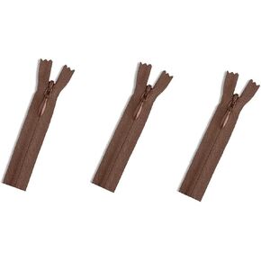 Invisible (Conceal) YKK Zippers - Perfect for Clothes, Crafts & Sewing Projects - Color: Seal Brown #568 - Choose Your Length - Made in The United States (3 Zippers Per Pack) (24" Inches)