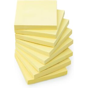 M&G Sticky Notes 3x3 in Canary Yellow, 8pads, 100 Sheets/Pad, Clean Removal, Recyclable, Self-Stick Pads, Easy to Post for Home, Office, Notebook, Total 800 Sheets