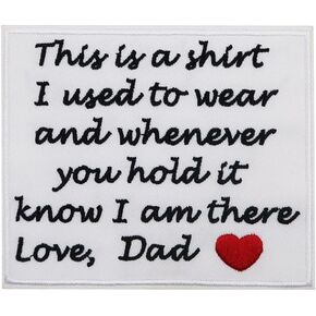 Cute-Patch 3.5" Memory Pillow Cover DIY Patch This is a Shirt I Used to wear Iron on Memorial Patches (DAD)