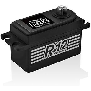 Power HD R12 12 KG High Torque Brushless Metal Gear Servo 6.0-8.4V for Rc 110 Electric Car,Black,332114