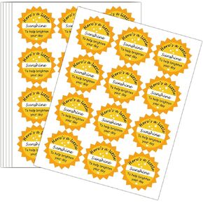 Here's a Little Sunshine to Help Brighten Your Day Stickers, 1.5 inch,Funny Sun Small Business Stickers,Happy Mail Labels,Gift Wrapping Envelope Seal Labels,480 PCS