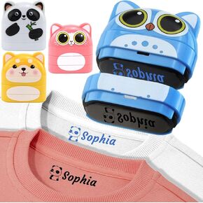 Name Stamp for Clothing Kids Waterproof - 38 Styles & 37 Icons - Personalized Name Stamp for Clothes,Custom Kids Name Stamp,Customized Clothing Name Stamp,Clothes Name Stamp,Fabric Name Stamp Clothing
