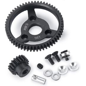 Steel Spur Gear 32P 50T with Pinion Motor Gear 16T 18T 20T Transmission Gears Set for 1/10 Tra-xxas Slash 2wd Rustler Stampede Upgrade Parts (50T)
