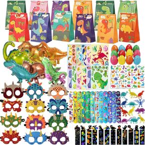 Dinosaur Party Favors for 12 Kids Dinosaur Birthday Party Supplies, Dino Goodie Bags Stuffers for Boys Girls, Dinosaur Birthday Gift Bags Fillers Dinosaur Themed Party Toys