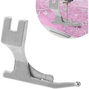 P369 Sequin Presser Foot, Steel Silver Anti Curl Wedding Dress Presser Foot with Beads Sewing Machine Accessories Supplies for JUKI Most Brands of Single Needle Lockstitch Machines