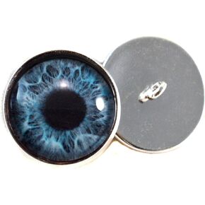 Glass Eyes for Dolls with Loops 16mm Mint Blue Iris Pupils Glass Eye Cabochons for Fantasy Art Doll Stuffed Animal Soft Sculptures or Jewelry Making Crafts Set of 2