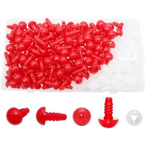 Bestartstore 200Pcs Pure Color Safety Eyes with Washers,10mm Plastic Safety Eyes Crocheting Craft Eyes for Amigurumi Gift for Crochet Lovers Halloween Decorations DIY Making Supplies