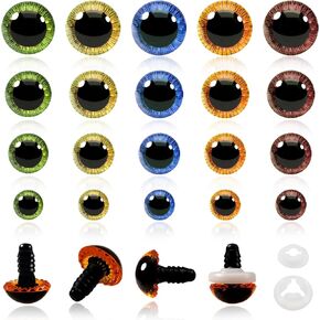 TOAOB 80pcs Safety Eyes for Amigurumis Colored Crochet Eyes with Washers Plastic 11mm to 19mm Craft Eyes for DIY Plush Stuffed Animals Doll Making