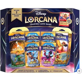 Disney Lorcana Trading Card Game, Includes 2 Ready-to-Play Decks Each Includes 1 Booster Pack, Plus 4 Additional Booster Packs and 1 Promo Card
