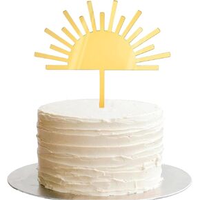 Gold Sun Cake Topper Sunshine Party Decor ، Toppers Cake Birthday Cake Toppers للأطفال أو البالغين احتفال عيد ميلاد سعيد