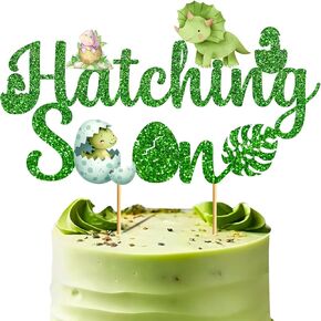 Hatching Soon Dinosaur Cake Topper Dinosaur Cake Decorations Hatching Soon Baby Shower Decorations Dinosaur Baby Shower Decorations