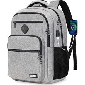 Black Backpack for Men, School Backpack for Boys Teens,15.6 inch Laptop Back Pack with USB Charging Port, Backpacks for School Business Work College Travel, College Book Bag, Bookbag