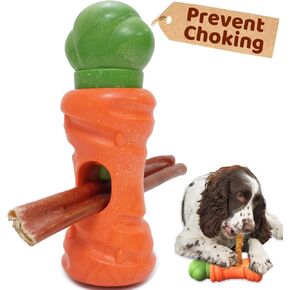 Bully Stick Holder for Dogs - for Aggressive Chewers Treat Chew Holder, Heavy Duty Yak Chew Toy Nylon Bone, Prevent Choking Safety Device for Small Medium Large Dogs, No More Swallowed Ends