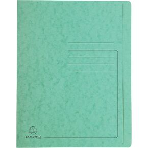 Exacompta - Ref 39993E - Flat Bar File - Suitable for A4 Documents, Pre-Printed Cover, 355gsm Heavyweight Mottled Pressboard, 30mm Spine, Metal Spring Mechanism - Green