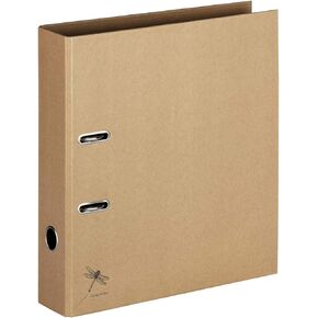 Folder A4 Pure, Practical 2-Ring Mechanism, Sturdy Grey Cardboard Covered with Kraft Paper