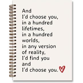 Anniversary Spiral Notebook Journal, I Choose You,Engagement Gifts for Boyfriend Girlfriend,Wedding Day Gift Boyfriend Gifts for Bride Groom Couple Husband Wife Girlfriend Boyfriend