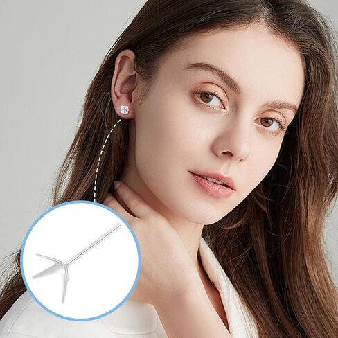 UNICRAFTALE 10Pcs 5 Sizes Platinum Prong Earring Setting 925 Sterling Silver Stud Earring Findings Metal Blanks Claw Earring Posts Beads Rhinestone Component for Jewelry Making Stud Earrings Crafts in Saudi Arabia