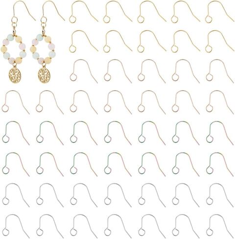 UNICRAFTALE 300Pcs Ear Wires 316L Surgical Stainless Steel Earring Hooks Metal Ear Wire with Horizontal Loop Earring Supplies for DIY Earring Jewelry Making 2mm Hole in Saudi Arabia