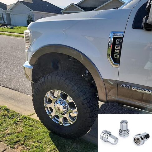 32 قطعة من صواميل العروة M14x1.5، مجموعة بديلة بتصميم قطعة واحدة من الكروم متوافقة مع Ford F250 F350 Super Duty 2017-2023، HCPZ-1012-B HCPZ-1012-A in Kuwait