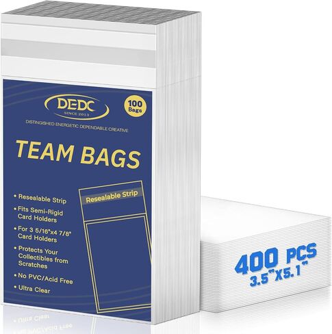 حقائب فريق DEDC 200PCS لحامل البطاقة شبه الصلبة ، حقائب الفريق القابلة لإعادة الاستخدام لبطاقات التداول تناسب أكمام شبه صلبة in Kuwait