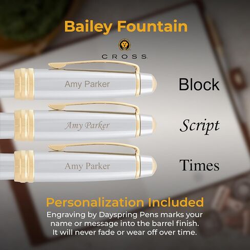 Engraved Cross Bailey Medalist Fountain Pen. Personalized Professional Gift Includes Medium Nib, Starter Ink, Gift Box, and Personalization. in Saudi Arabia