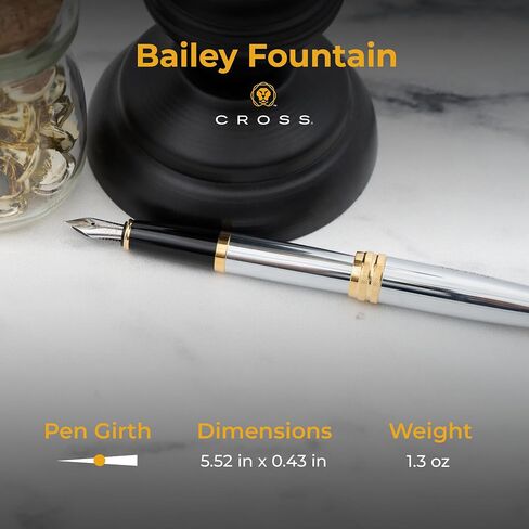 Engraved Cross Bailey Medalist Fountain Pen. Personalized Professional Gift Includes Medium Nib, Starter Ink, Gift Box, and Personalization. in Saudi Arabia