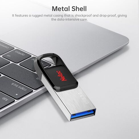 محرك أقراص فلاش Netac سعة 128 جيجابايت، واجهة USB 3.2، سرعات قراءة تصل إلى 120 ميجابايت/ثانية، غلاف معدني لعصا الذاكرة لبيانات التخزين الخارجية/الكمبيوتر/الكمبيوتر الشخصي/الكمبيوتر المحمول/الصوت، UM3 in Kuwait