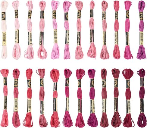 FASHEWELRY 210 Yards Handmade 6-Ply Polyester Embroidery Floss Pink Crewel Cross Stitch Threads 1mm Embroidery Thread Bulk for Jewelry Making Sewing Holiday Decorations Crafts DIY Projects in Saudi Arabia