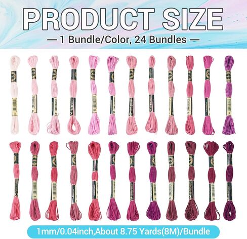 FASHEWELRY 210 Yards Handmade 6-Ply Polyester Embroidery Floss Pink Crewel Cross Stitch Threads 1mm Embroidery Thread Bulk for Jewelry Making Sewing Holiday Decorations Crafts DIY Projects in Saudi Arabia