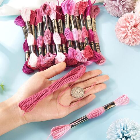 FASHEWELRY 210 Yards Handmade 6-Ply Polyester Embroidery Floss Pink Crewel Cross Stitch Threads 1mm Embroidery Thread Bulk for Jewelry Making Sewing Holiday Decorations Crafts DIY Projects in Saudi Arabia